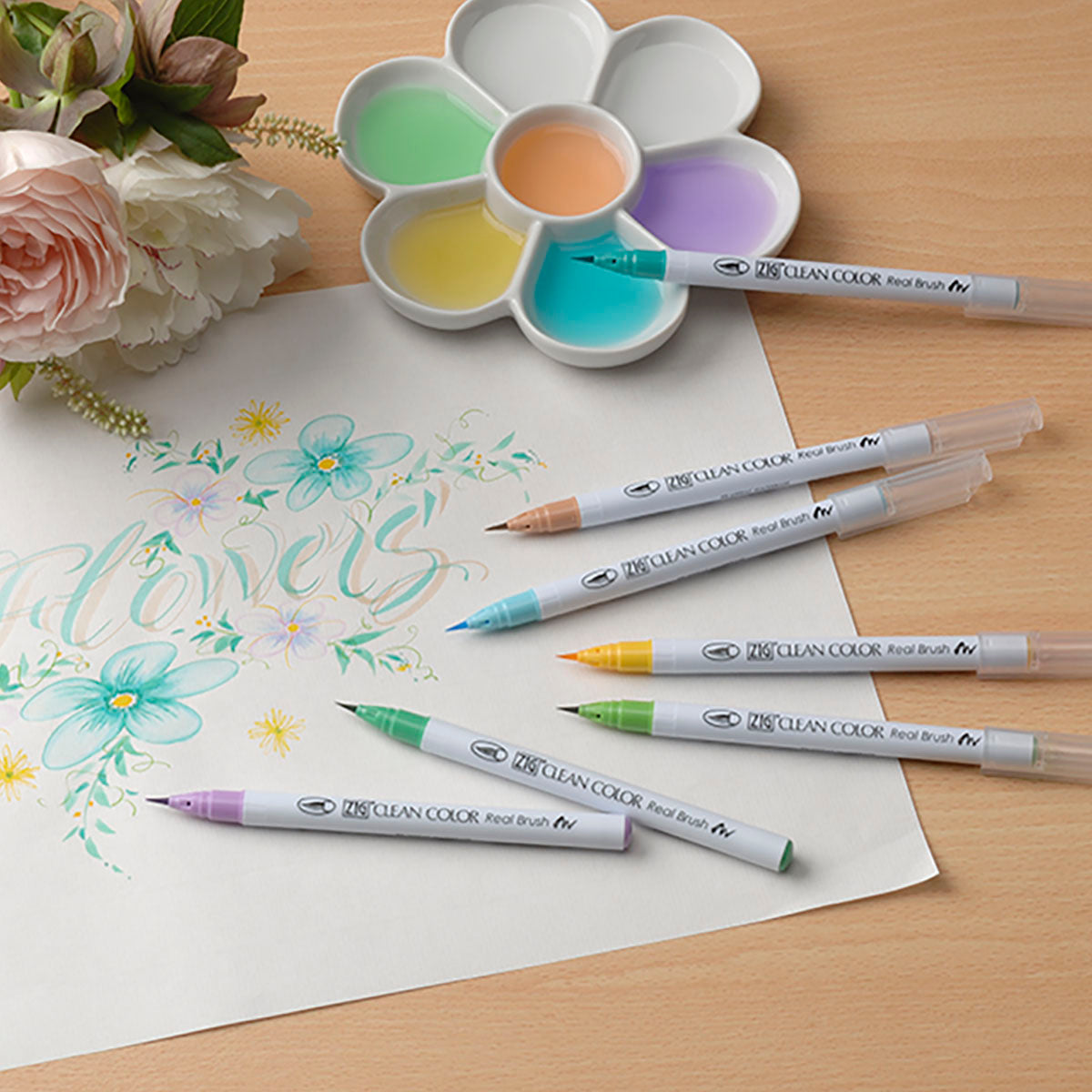 ZIG Kuretake Clean Color Real Brush Pen 48 Set