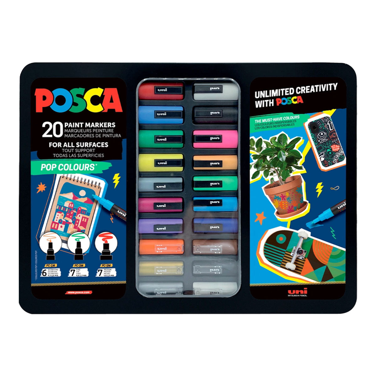 Uni Posca Markers 20 set Pop Colours
