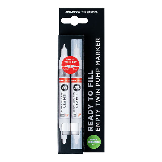 Molotow 224EM Empty Twin Marker With Refill Extension 2 Set