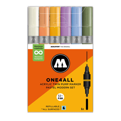 Molotow ONE4ALL Twin Marker 6set Pastel Modern