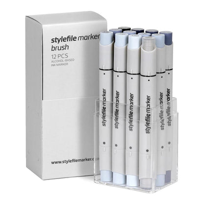 Stylefile Marker Brush 12set Cool Grey