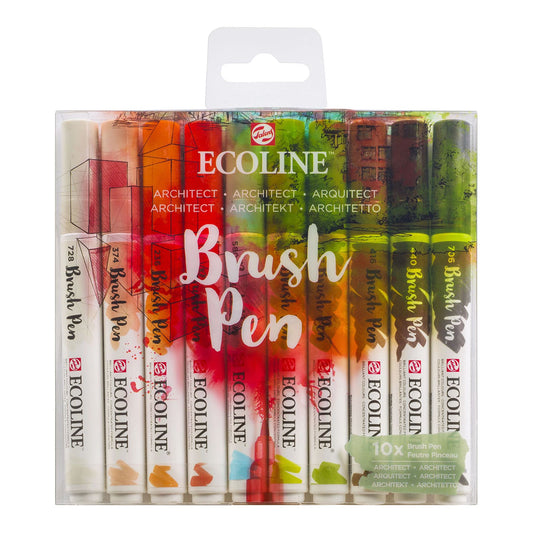 Talens Ecoline Brush Pen 10 set, Architect Colors
