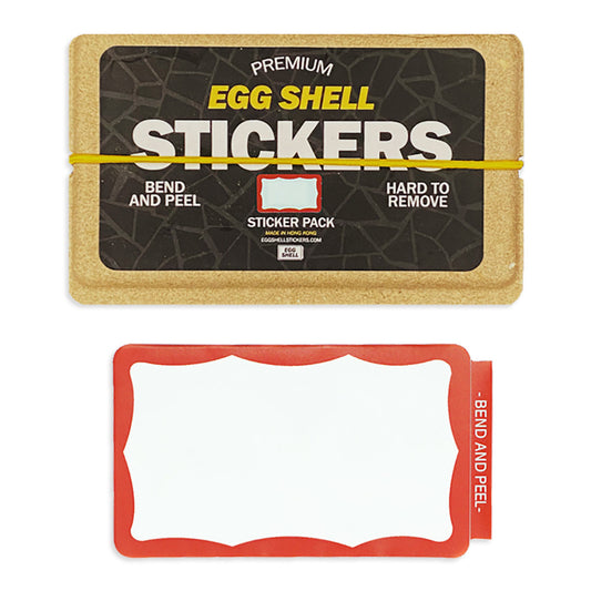Egg Shell Stickers Red Wavy Border 80 pcs