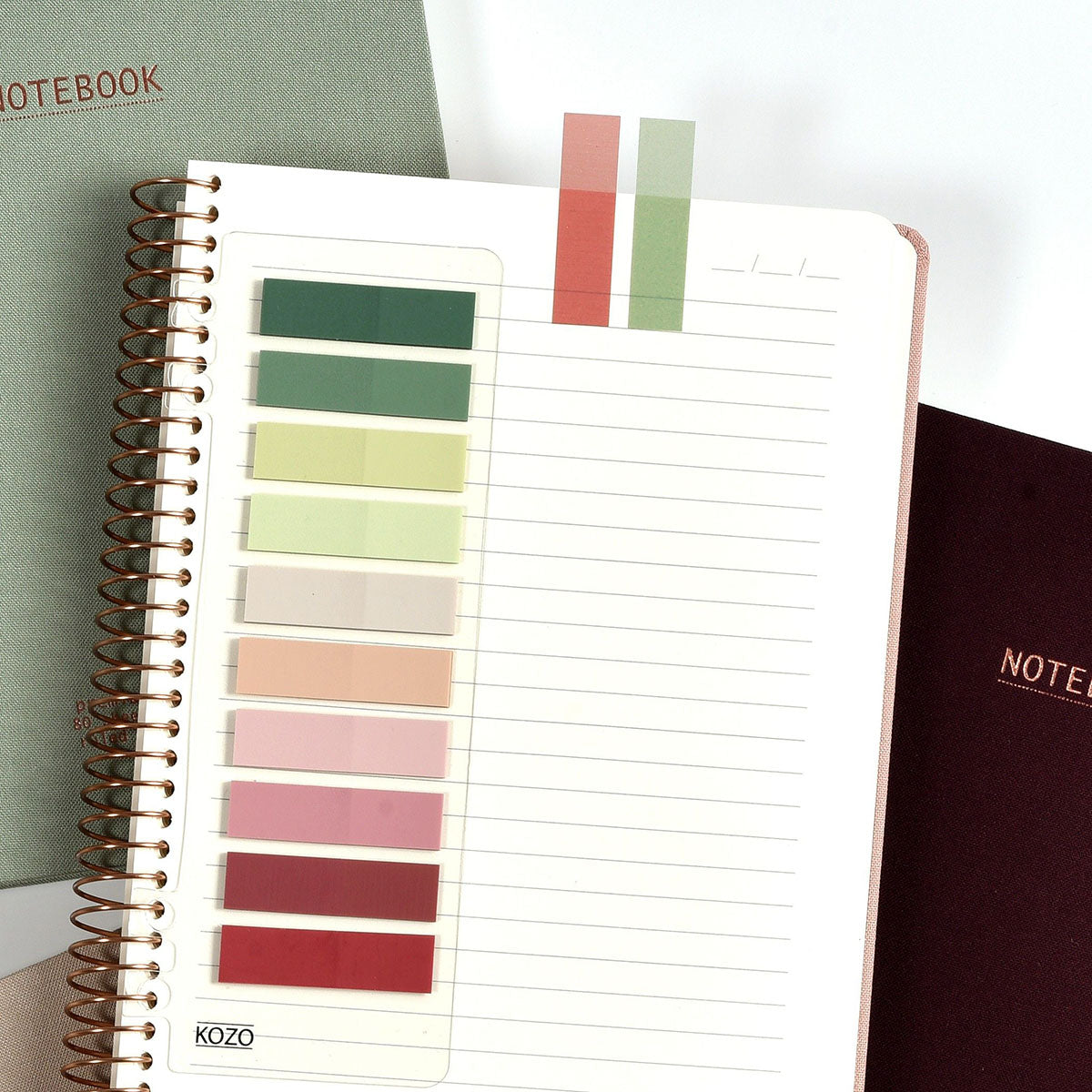 Kozo Index Tabs 12x44 mm 10 Colors Blush