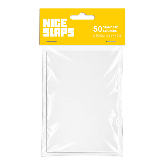 NICE SLAPS Standard Sticker Blanks White, Medium 50pcs
