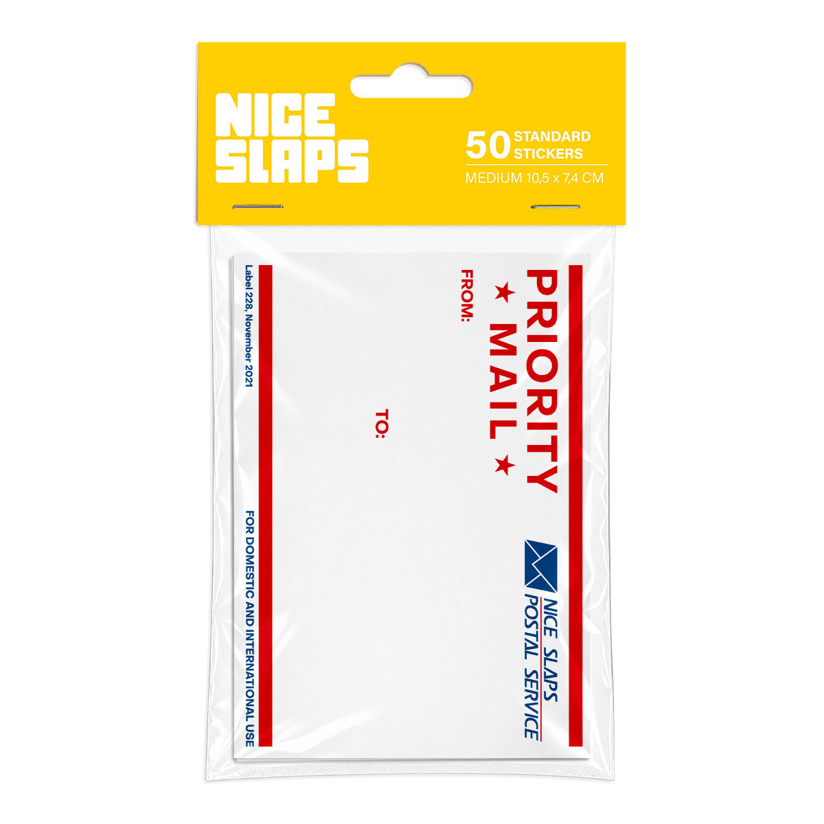 NICE SLAPS Standard Sticker Priority Mail Red, Medium 50pcs - image 1