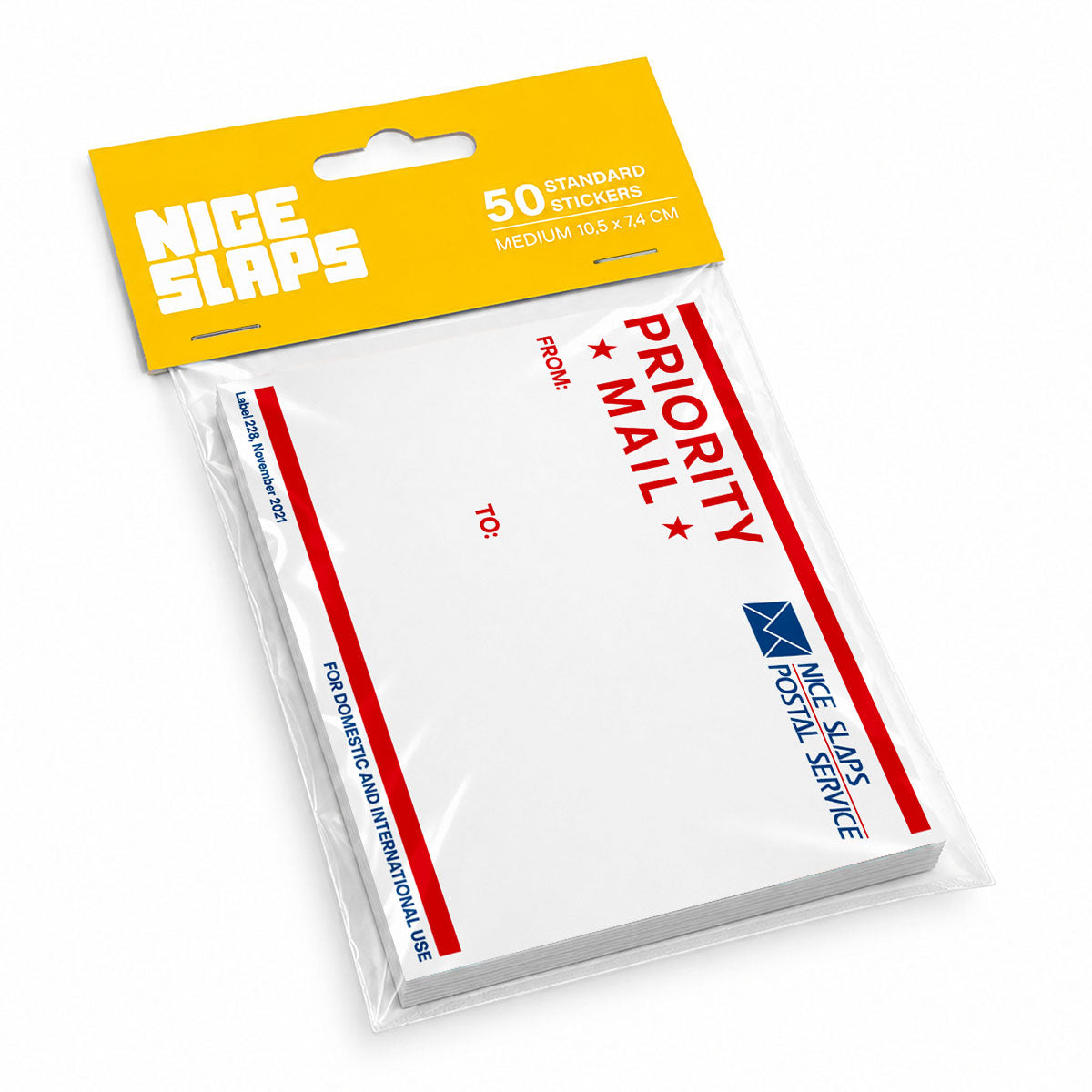 NICE SLAPS Standard Sticker Priority Mail Red, Medium 50pcs - image 3