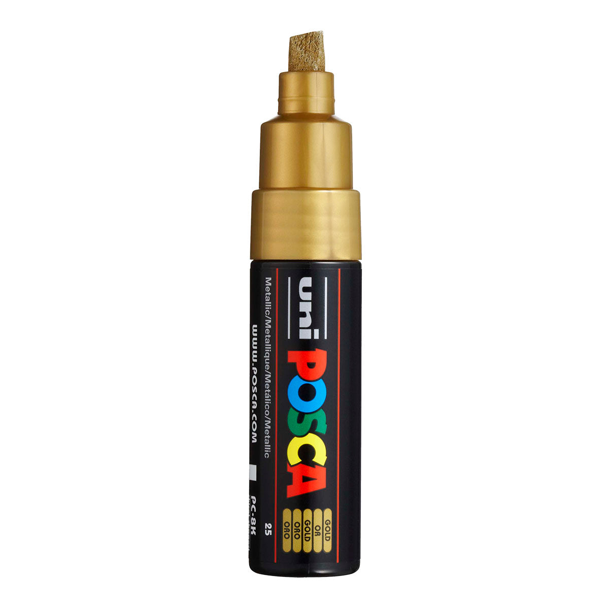 Uni Posca PC-8K Broad 8 mm paint marker in Metallic Gold